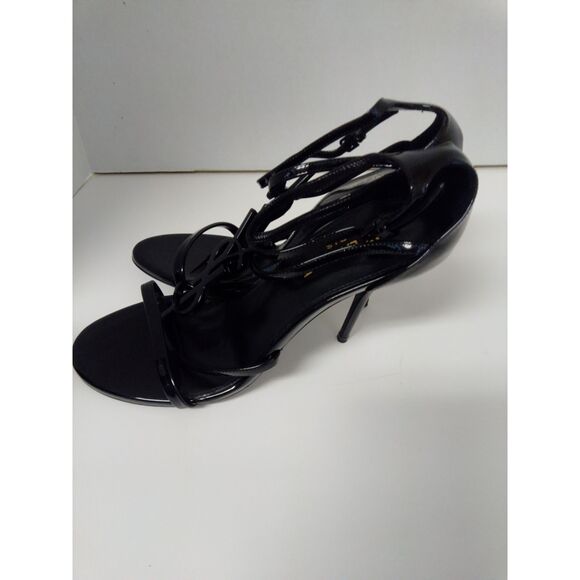 Saint Laurent Paris Cassandra 4" Heels size 37.5 (7) Black Strappy - Picture 5 of 6